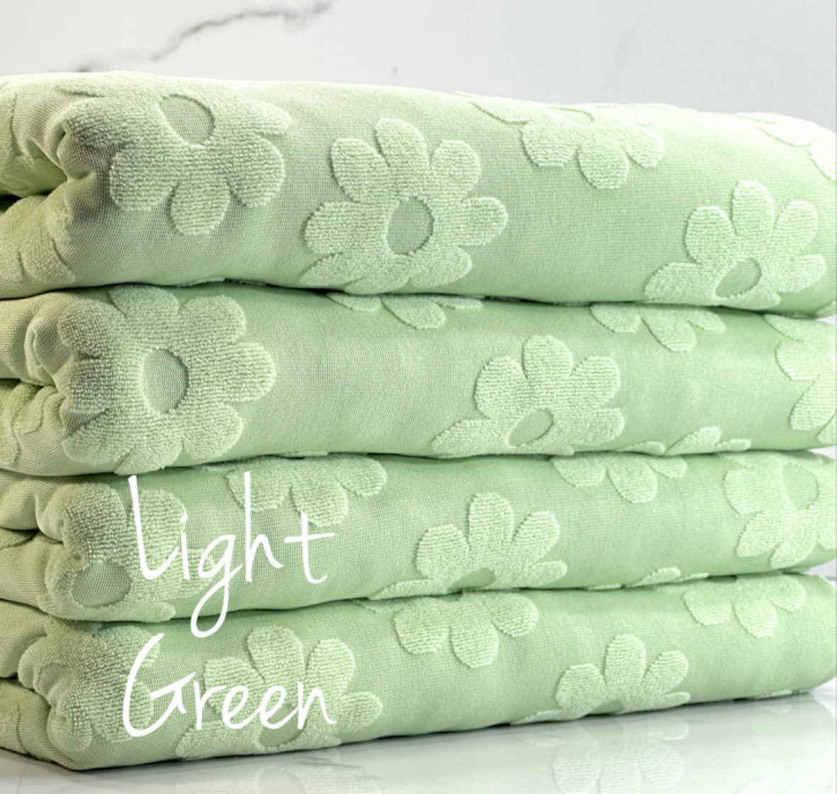 Light Green Towel Scrunchies