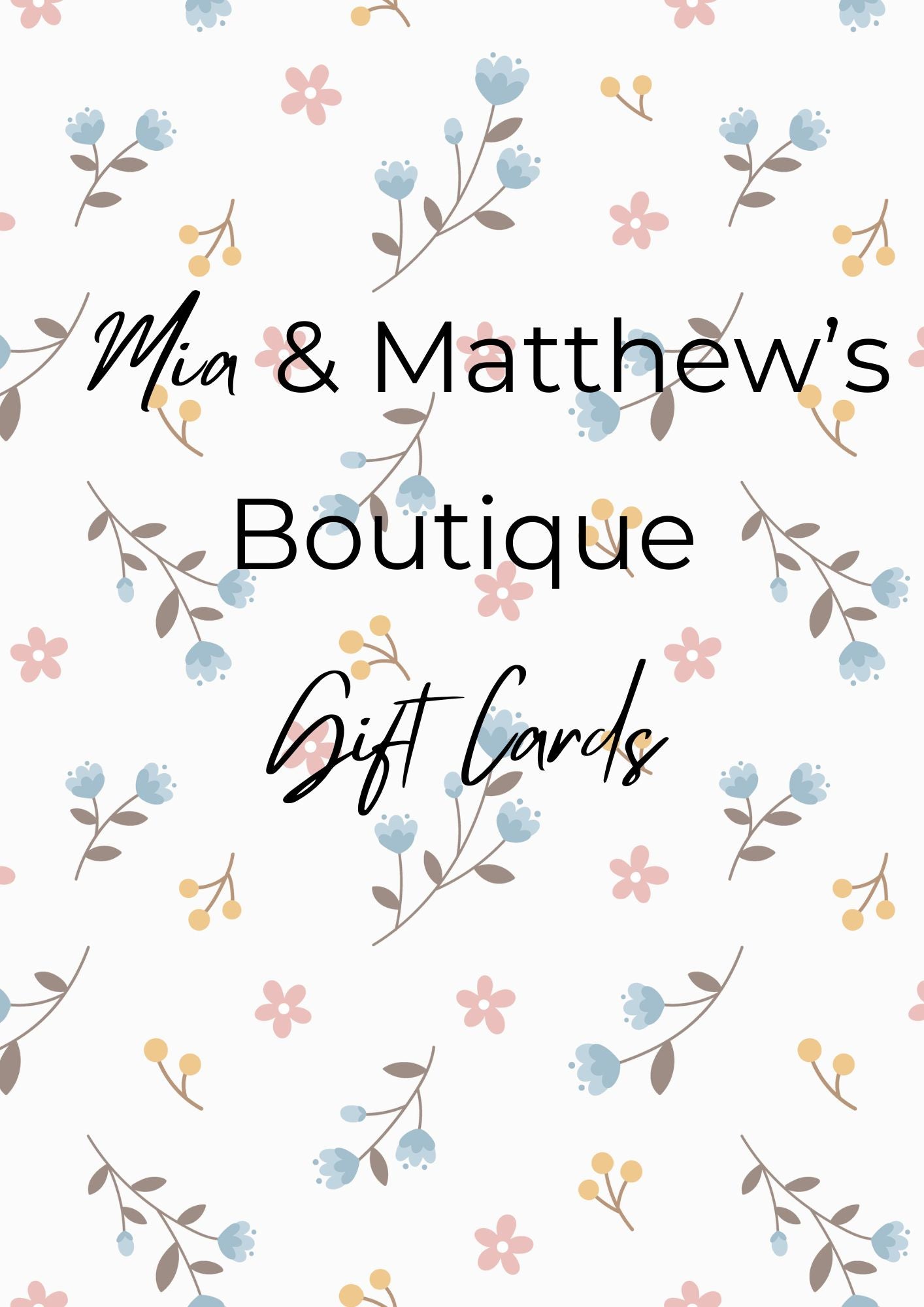 Mia & Matthew's Boutique Gift Cards