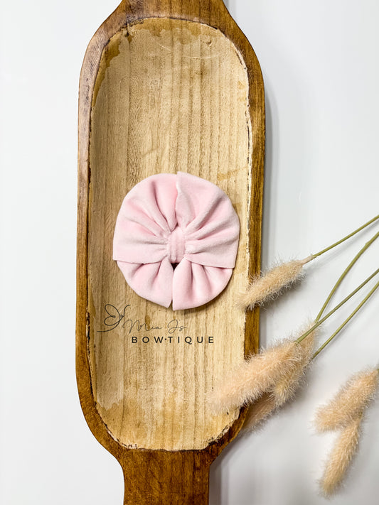 Plushy Velvet Baby Pink- Bow